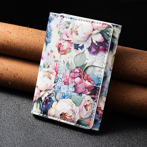 For Universal Phones Painted Flower Prints Leather Magnetic Wallet Card Holder - Picture 67 of 82