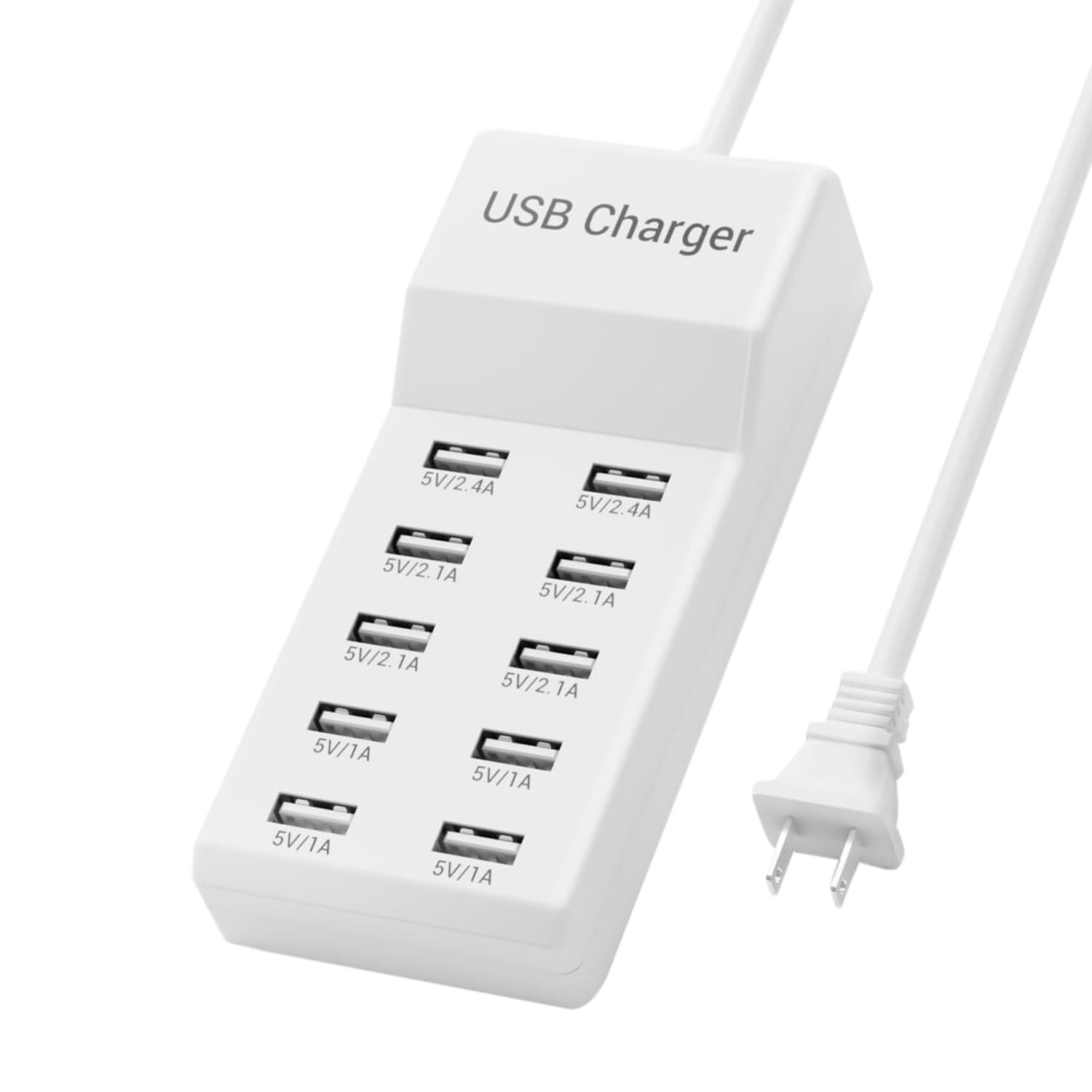 50W 10-Port USB Charging Station with 10A Power for Multiple Devices-image