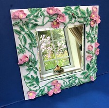 Lovely Square Frame Briar Rose Design Mirror