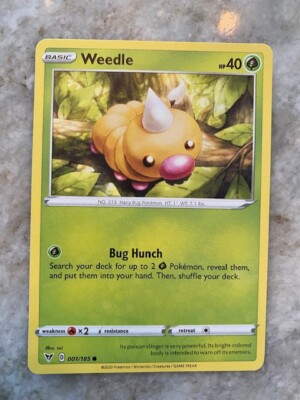 Pokemon TCG Weedle Card Sword & Shield Vivid Voltage 1/185 NM | eBay