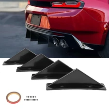 Universal Black Rear Bumper Lower Diffuser Shark Fin Spoiler Lip Splitter