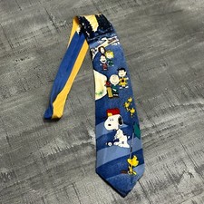 VINTAGE Charlie Brown Neck Tie Snoopy Peanuts Golf Cartoon Silk Mens 90s