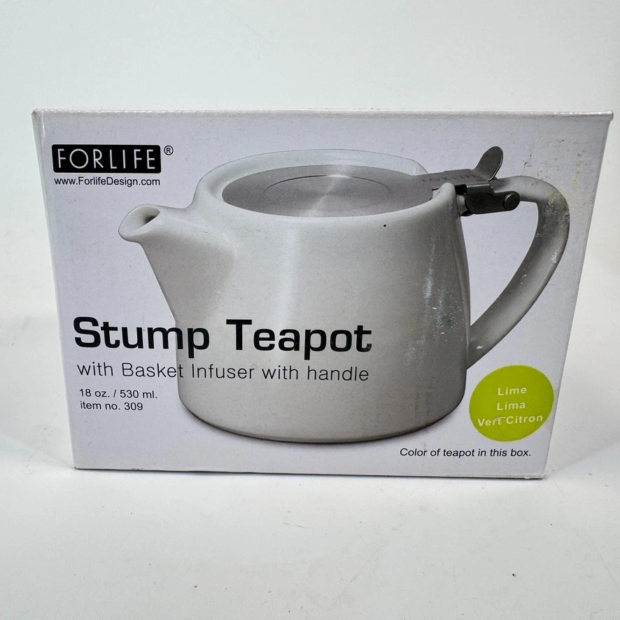 FORLIFE Stump Teapot and Basket Infuser 18-Ounce Teapot Lime Green - NEW
Opens in a new window or ta