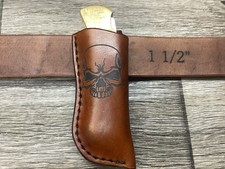 Leather Folding Pocket Knife Sheath Buck 112 Size  Sheath Only 
