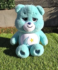Care Bears 15" Bedtime Bear Plush Teal Moon Star 2021 Basic Fun Soft Fluffy 