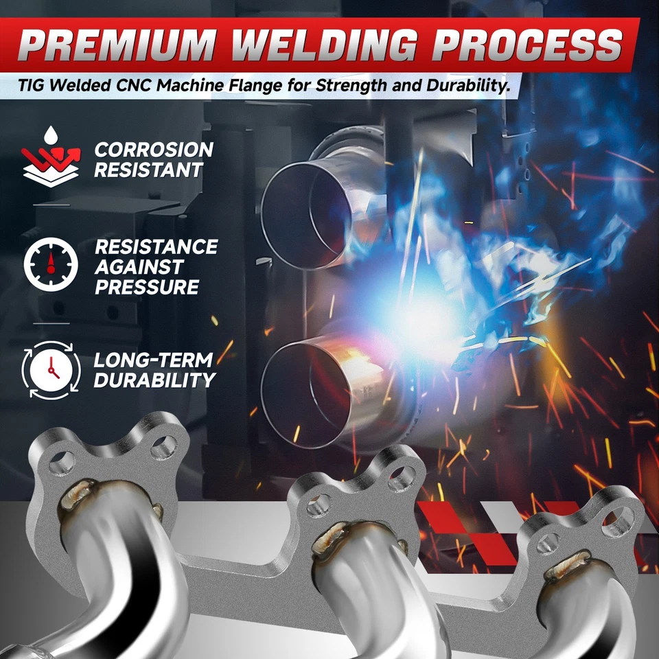 Cabezal colector de casa de acero inoxidable Shorty para Ford Mustang 05-10 4,0 L V6 Foto 4 de 4