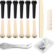 12Pcs Acoustic Guitar Bridge Pins, Guitar String Pins Pegs with Bridge Pin Pulle