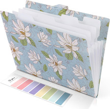 Accordion File Organizer, Floral Expanding File Folders with 5 Pockets, Cute Doc