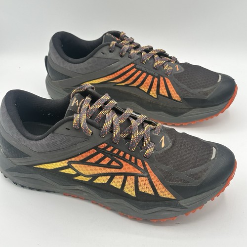 Brooks Shoes Men's 11 Caldera Black Orange Outdoor Trail Sneakers - Picture 2 of 9