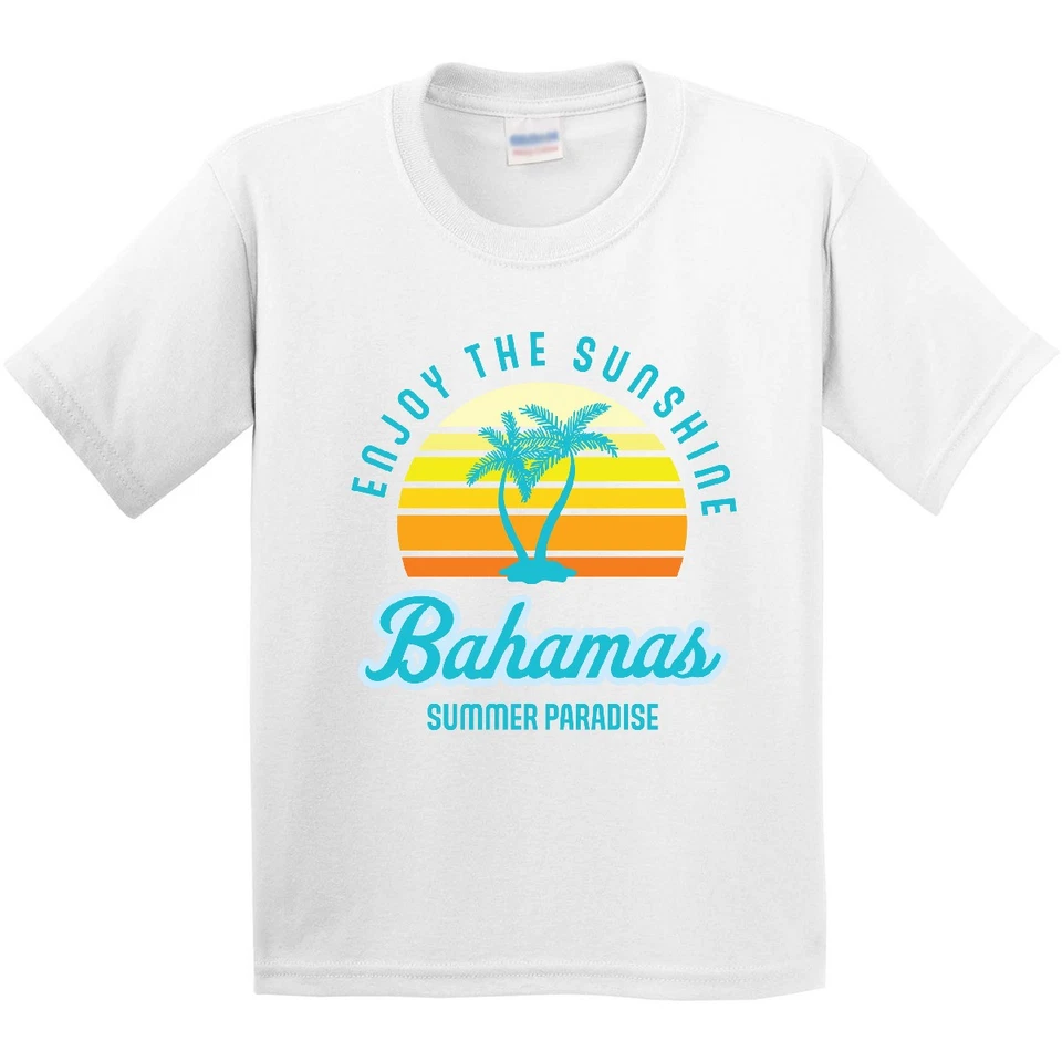 Inktastic Enjoy The Sunshine Bahamas Summer Paradise Youth T-Shirt Palm Trees