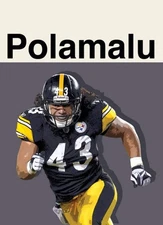 Troy Polamalu Artist Signed Football Art Card 2/10