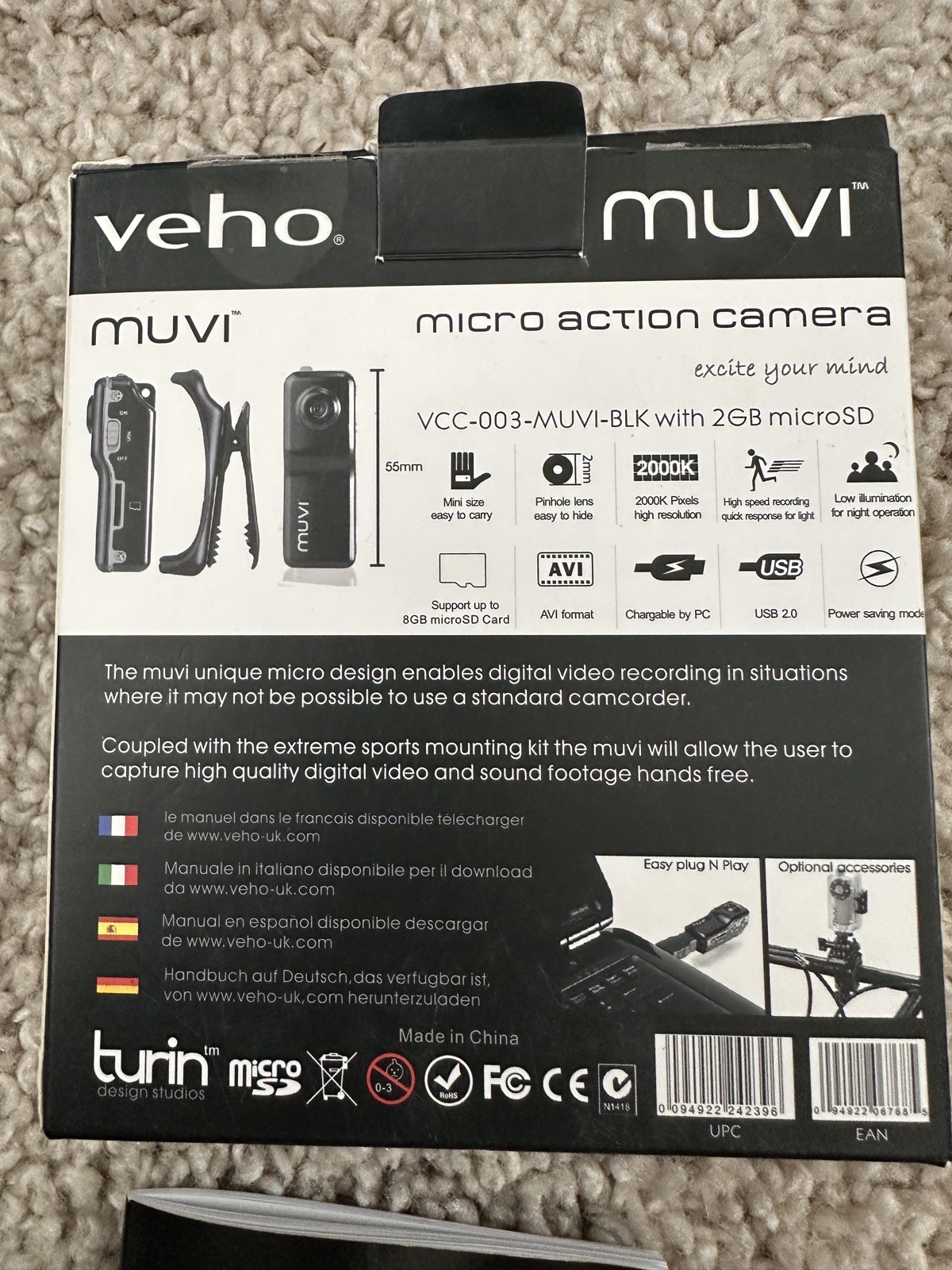 Veho Muvi Action Sport Camera & Accessories