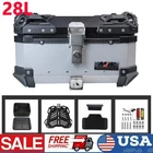28L Motorcycle Top Case Tail Box Waterproof Luggage Scooter Trunk Storage Silver