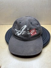 Vintage 1980s Nike Air Script  Box Logo Stretch Elastic Back Hat  Faded 