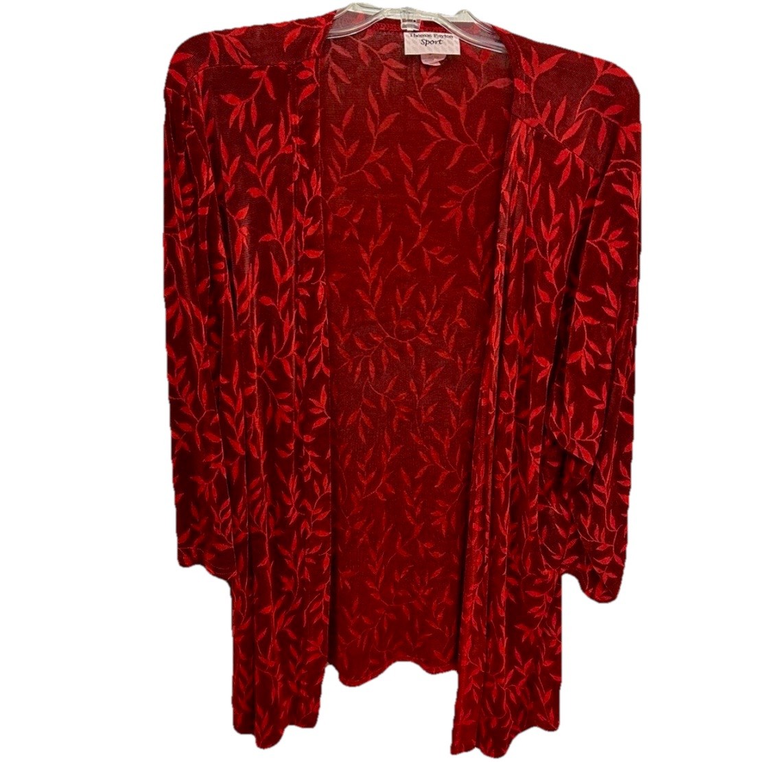 Thomas Payton Sport Red Leaf Patterned Open Jacke… - image 1