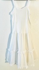 Vintage Girl s Size 8/10 White Ruffled Lace Adjustable Straps Layered Slip