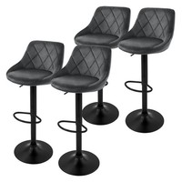 4Er Set Barhocker HöHenverstellbar Drehbar Barstuhl Bistrohocker Samt FußStüTze