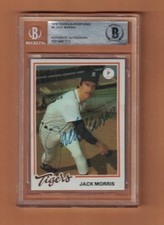 JACK MORRIS AUTOGRAPHED 1978 BURGER KING ROOKIE CARD SIGNED DETROIT BECKETT AUTH