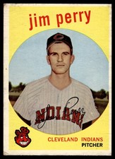 1959 Topps Jim Perry #542 RC High Number Cleveland Indians VG-EX
