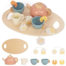 Wooden Tea Sets for Toddlers 3-5 Kitchen Play Toy Sets for Kids