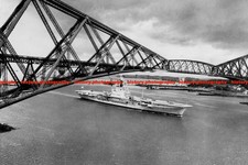 F016143 HMS Centaur British Aircraft Carrier Forth Bridge Far East Station Firth