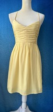 FOREVER 21 Yellow Crepe Chiffon Sleeveless Dress Open Criss-Cross Tie Back M