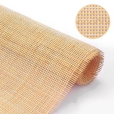 14" Width Square Cane Webbing 3.3Ft, Natural Rattan Webbing Roll for Caning P...