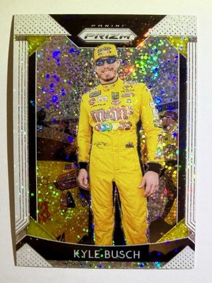 2019 Panini Prizm NASCAR #15 KYLE BUSCH White Sparkle SSP Racing 18 Car Rowdy
