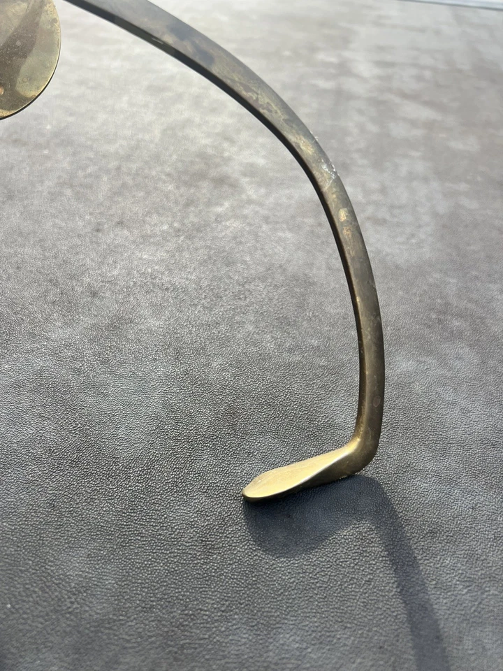 Vintage Patina Brass Wall Mount Ice Block Tongs Paper Towel Holder - Image 4 of 4