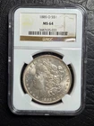 Beautiful 1885 O Morgan Silver Dollar NGC Graded MS 64