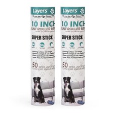 Layers 2 Pack Large Lint Roller Refill, Suit for 10 inch Wide Large Roller  ...