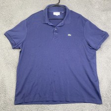 Lacoste Polo Shirt Mens 2XL Blue Regular Fit Short Sleeve Alligator Logo Cotton