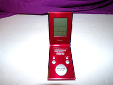Sharp LCD Travel Alarm Clock Ultra-Slim Design Folding Case Red Battery Strip