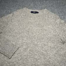 J Crew Sweater Mens Small Beige Lambswool Pullover Crewneck Long Sleeve Preppy