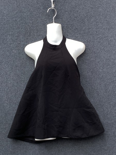 Blossom Womens Halter Neck Backless Top Black Lined Sleeveless Zip Party Size 8