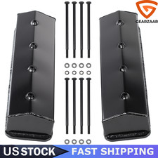 Black Center Bolt Valve Covers For 87-00 Chevy Gmc 305 350 Small Block V8 2pcs