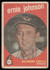 1959 Topps Ernie Johnson : White/lighter back #279 Baltimore Orioles