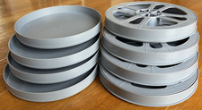 16mm 400 ft. Grey Plastic Movie Film Reel  Can COMBO - 4-Pack - BRAND NEW