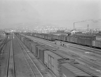 Railroad yard outskirts of fast growing town Klamath Falls Oregon Old Photo