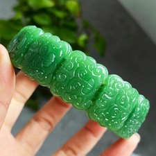 21*8mm Natural hetian Green Jade Gemstone Beads Bracelet