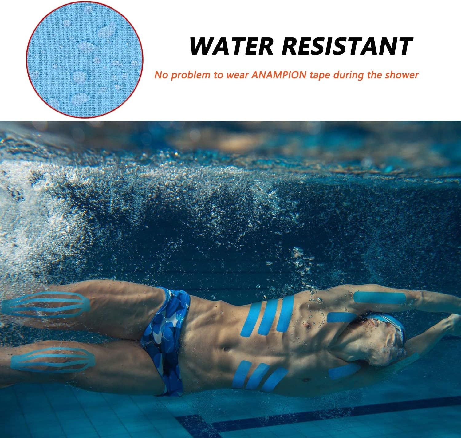 Kinesiology Tape Pro Athletic Sports Waterproof Breathable 60 Strips, Mix 