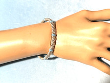 Lagos Caviar Blue Ceramic Station Bracelet Medium 7 NEW $675.00