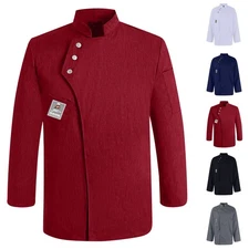 Chef Uniform Long Sleeved Men's Clothing Catering Work Uniform Back Kitchen