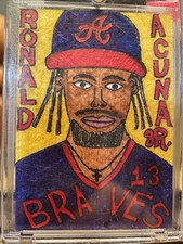 RONALD ACUNA JR. ORIGINAL ART CARD 1/1 AUTOGRAPHED BY ARTEST JOHN GRAVER