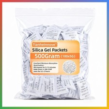 Silica Gel Packets Desiccant Packs Humidity Absorber Reusable 5g 100 Pack Storag