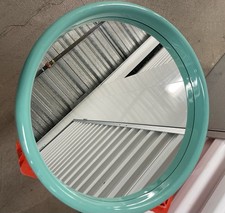 Vintage Interdesign Round Plastic Mirror Teal Bianchi Mint Green Kartell Era