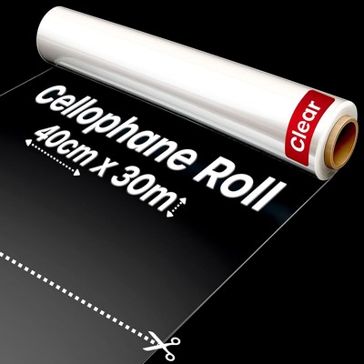 30m Weihnachten Zellophanfolie klar Rolle für Geschenkkörbe Weihnachtsgeschenk