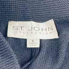 Classic St. John Collection Black Santana Knit Cropped Side Slit Pants Size 6