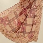 Vintage Laura Ashley Silk Scarf Floral Plaid Square 34 x 34 in  Neutral tones