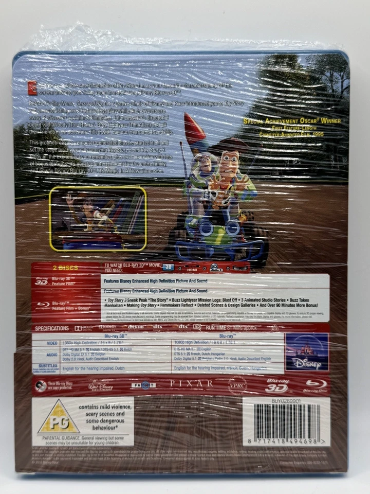DISNEY PIXAR'S TOY STORY - (UK) LENTICULAR 3D + 2D BLU RAY STEELBOOK - NEW - Image 3 of 4